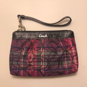 Purple and pink Coach wristlet